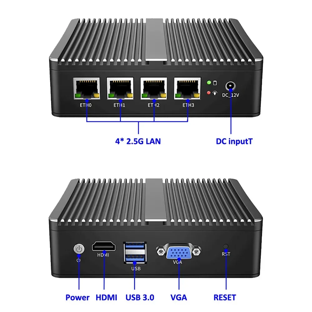 4125 mini host 2.5G4 network port micro m ini computer soft routing industri al contr ol s all host mi niPC