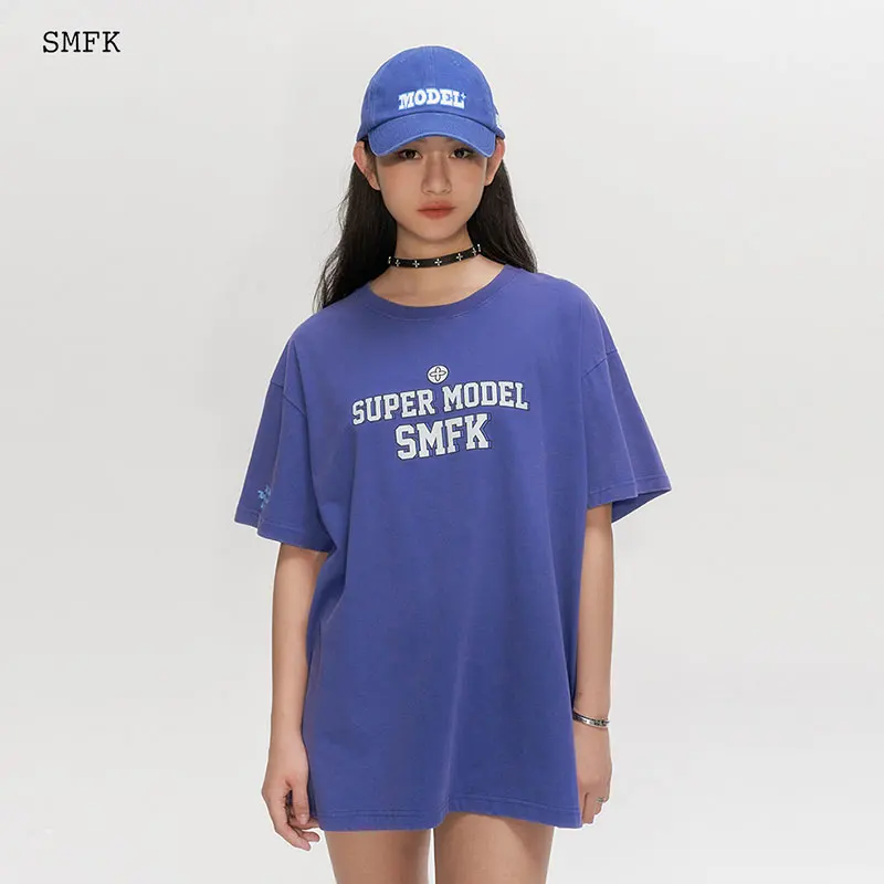 SMFK t-shirt Vintage Hip Hop manica corta Street oversize top corti da donna estate allentata o-collo donna Casual maniche corte