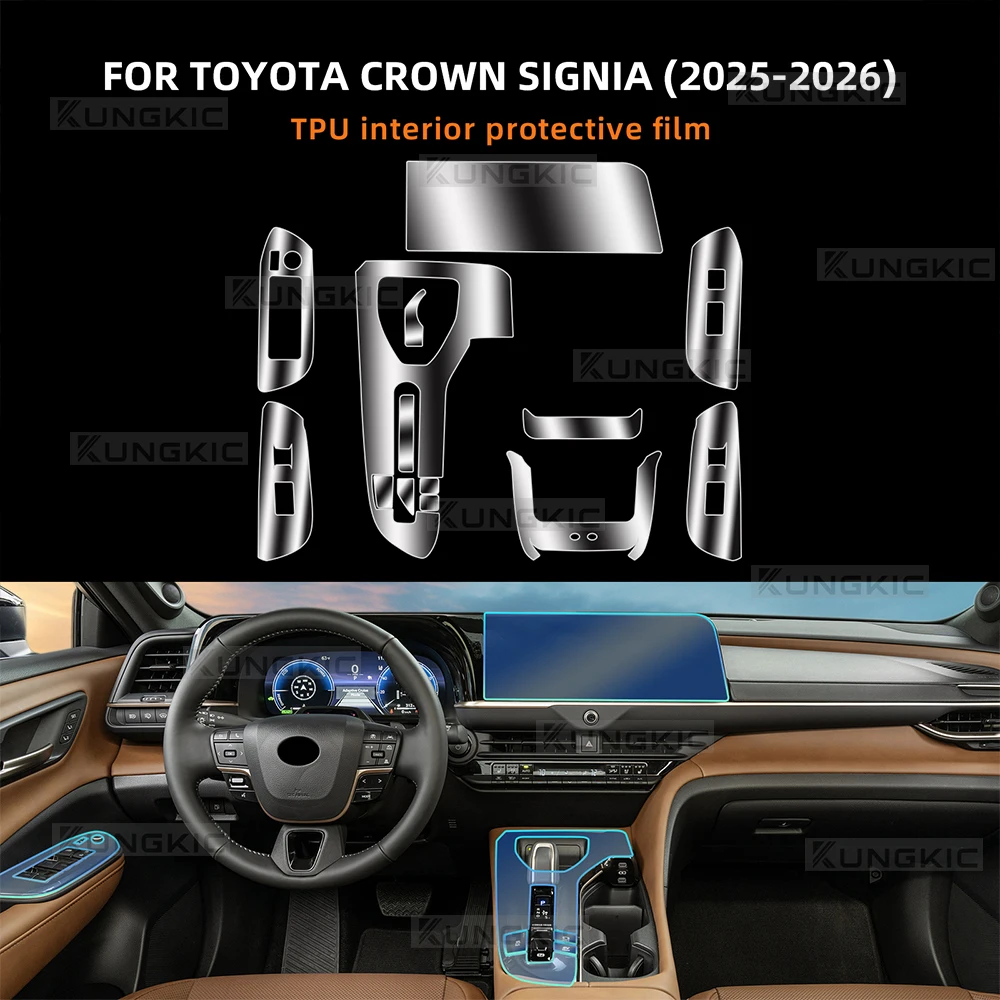 Para Toyota Crown Signia 2025-2026, Juego Completo de Película Protectora Interior Invisible de TPU, Antiarañazos, Accesorios de Protección Interior para Auto