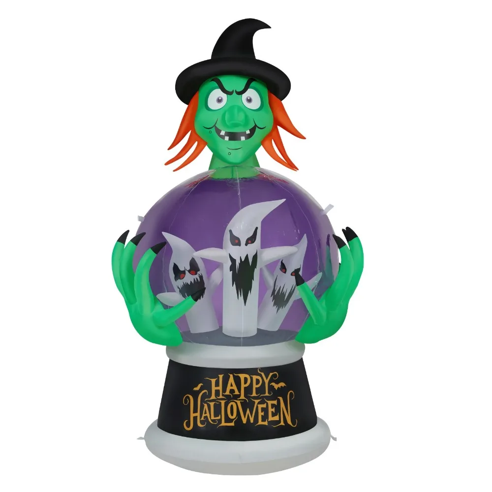 

5.9FT Inflatable Halloween Decorations Witch's Crystal Ball Outdoor Garden Decor