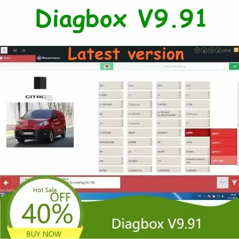 2025 Newest Diagbox V9.91 Car Diagnosis Software Multi-language Fully Working for Diagnostic Car Data Diag