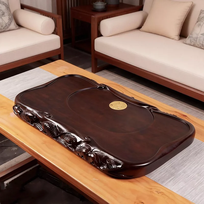 

Деревянный чайный поднос для кухни, роскошный, с дренажем, для офиса, китайский, прямоугольный, длинный, для гостиниц, Bandeja Madera, товары для дома