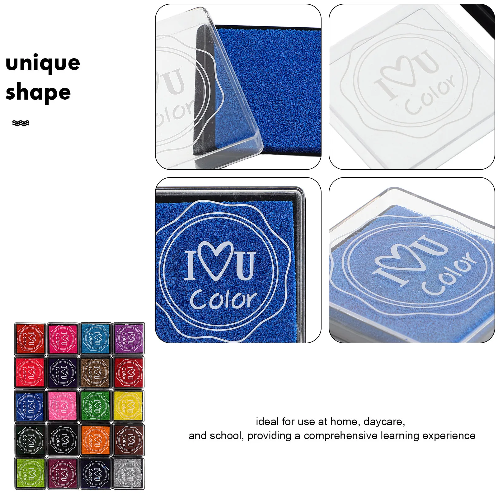 20Pcs Children Fingerprint Ink Pads Bright Washable Stamp Ink Pads for Scrapbooking Multi-Function Stamp Pad for Kids