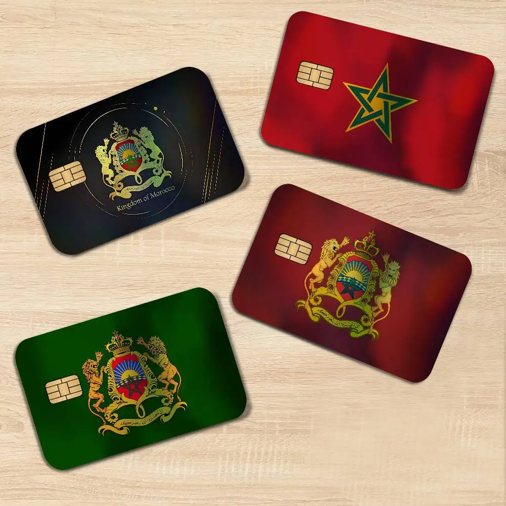 M-Morocco Map Flag Laser Shiny Bank Card Stickers Waterproof Removable DIY Personal Decoration
