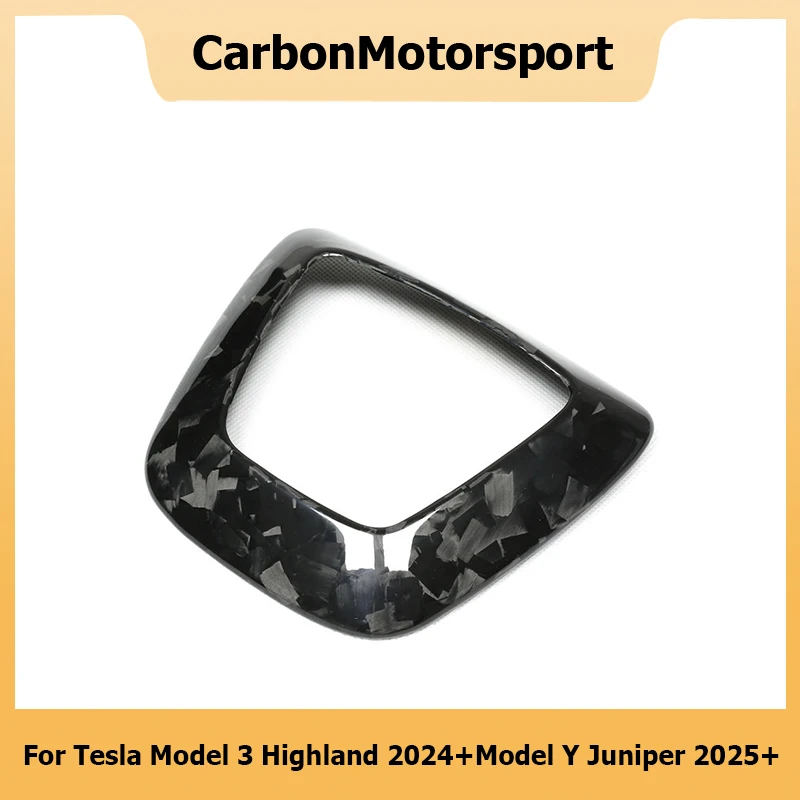 Real Dry Carbon Fiber Steering Wheel Cover for Tesla Model 3 Highland 2024+ Model Y Juniper 2025+ Interior Trim Accessories