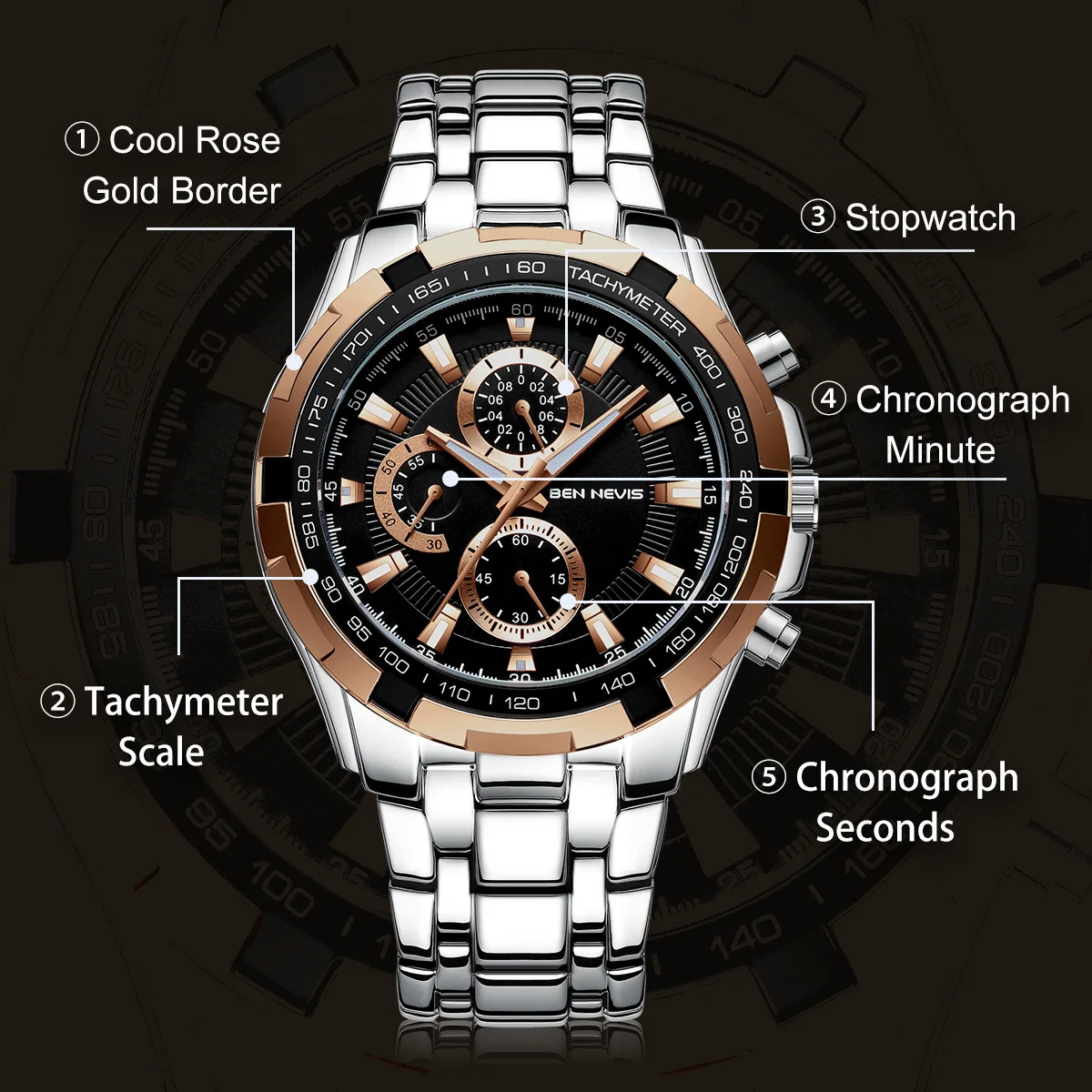 

Sport Luxury Watch Men Wristwatch install Quartz Movement 3ATM Diving Men's Wristwatch