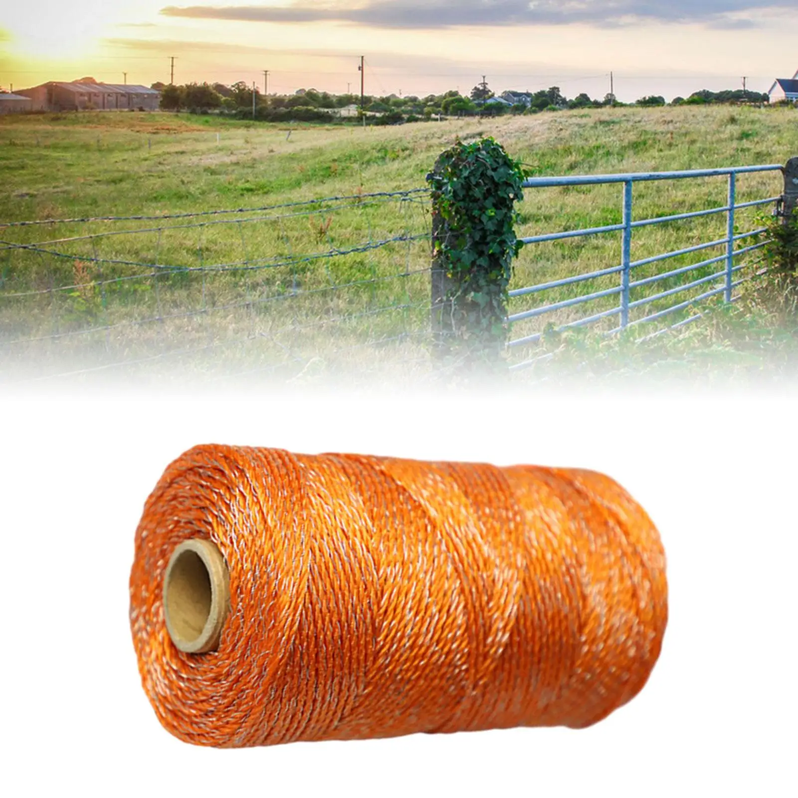 2mmx200M Electric Fence Power Wire Lightweight Professional Portable Orange