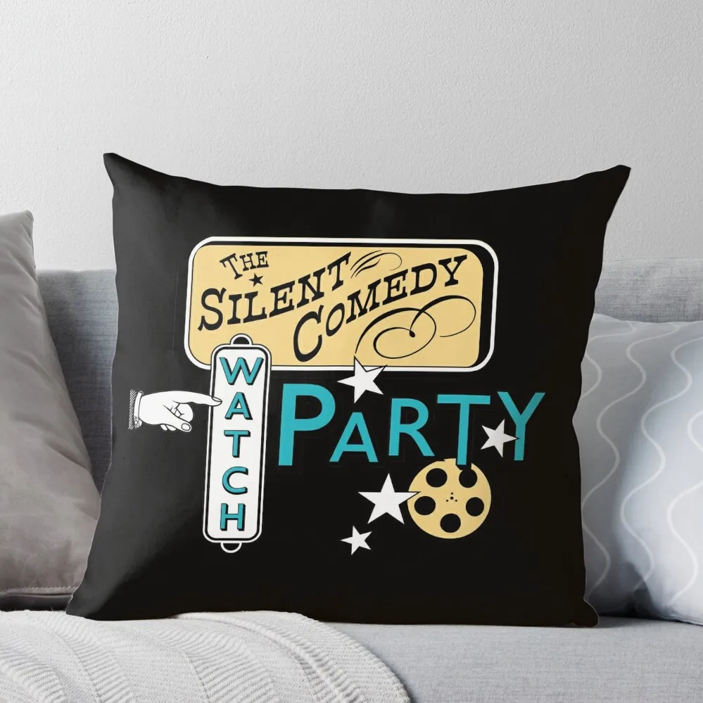 

Silent Comedy Watch Party Throw Pillow Luxury Pillow Cover ornamental pillows Pillows Aesthetic luxury throw pillow covers