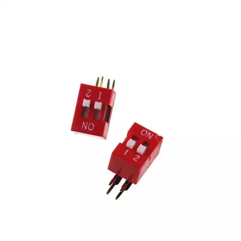 10Pcs/Lot 2.54mm Pitch Chinese Famous Brand Original Switch 1/2/3/4/5/7/6/8/9/10/12P Position Dip Curved Foot Side Toggle Digital Number Switch