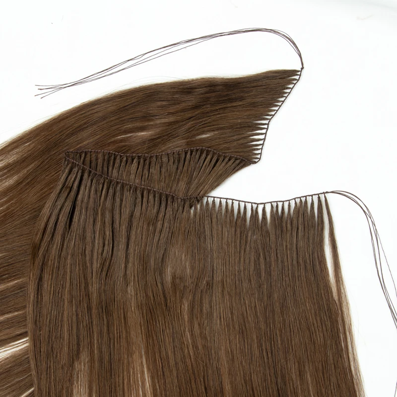 Veren Haarbundels Extensions Natuurlijke Vislijn Menselijk haar Niet-Remy Onzichtbare Micro-ringen Haarverlenging Inslag 100 strengen
