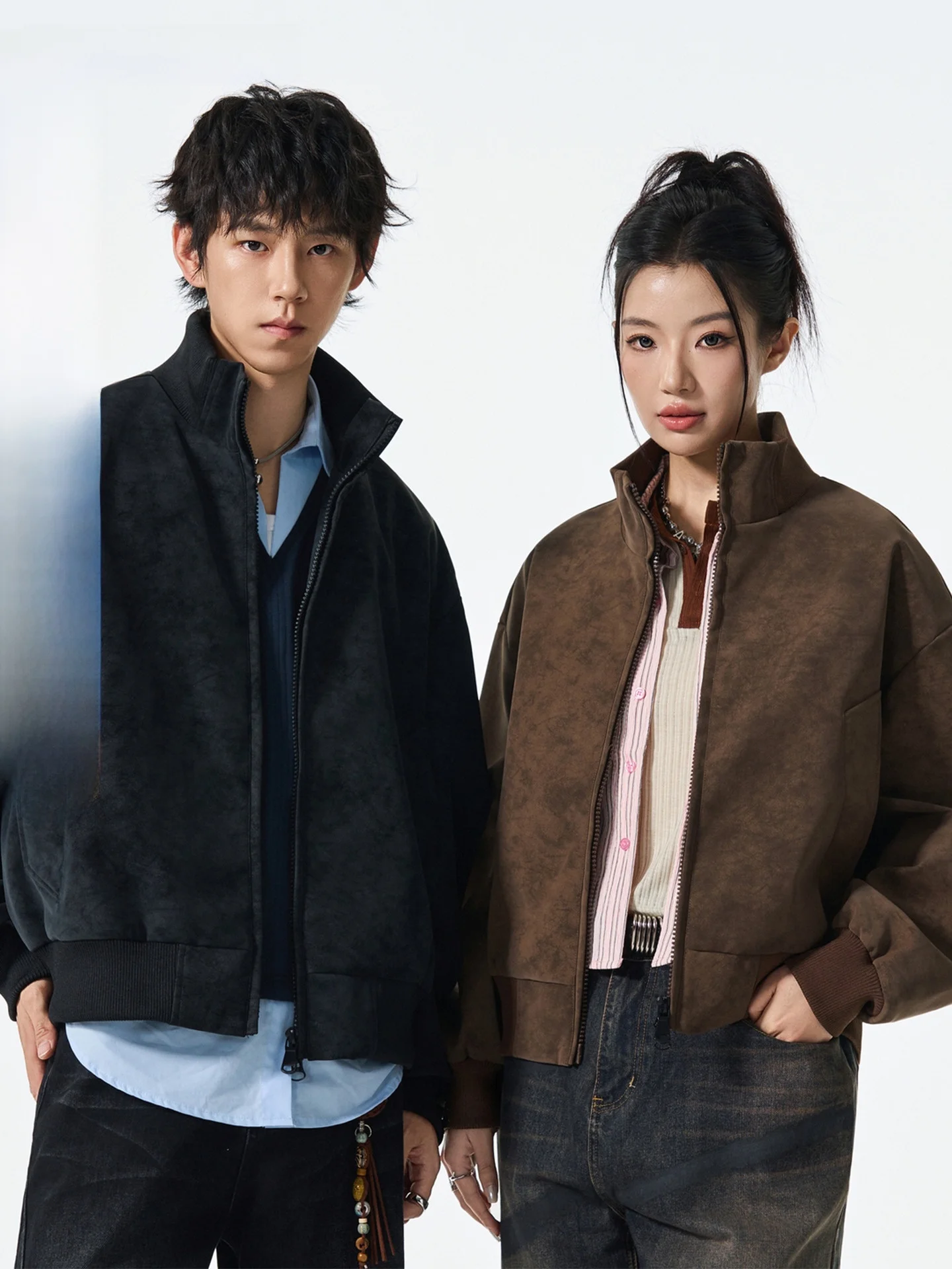 

VIIOW American Hip Hop Texture PU Leather Motorcycle Jaet Men's Trendy Loose Windproof Casual Versatile Jaet