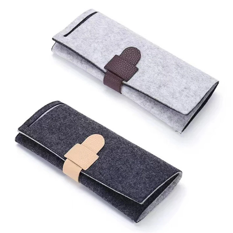 Portable Roll-up Felt Jewelry Roll Storage Bag Folding Travel Earrings Necklaces Bracelets Rings Container Storage