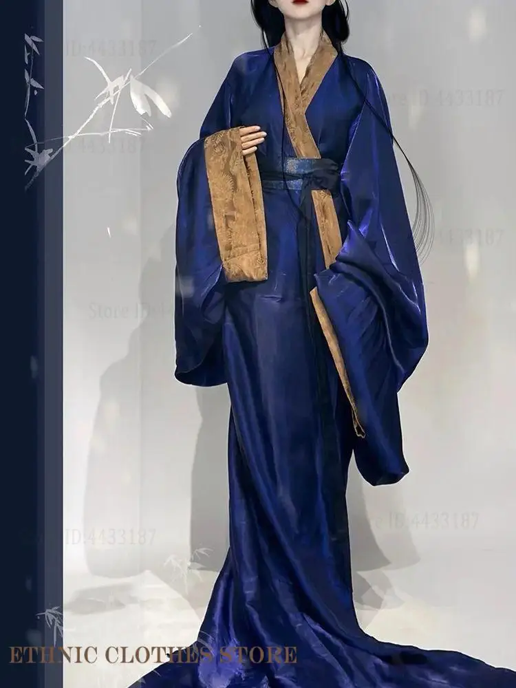 Warring States Robe Chinese Hanfu Suit Dress Women Carnival Cosplay Costume Outfit Fairy Style Big Sleeve Trailing Ancient Dress