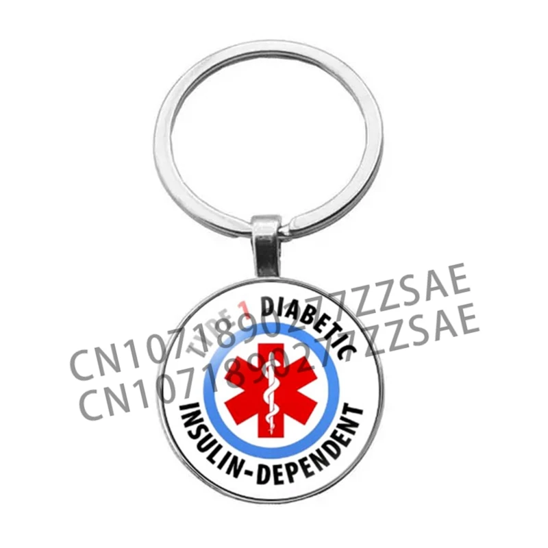 Diabetic Diabetes Medical Warning Keyring Letter Life Star Keychain Diabetes Accessories