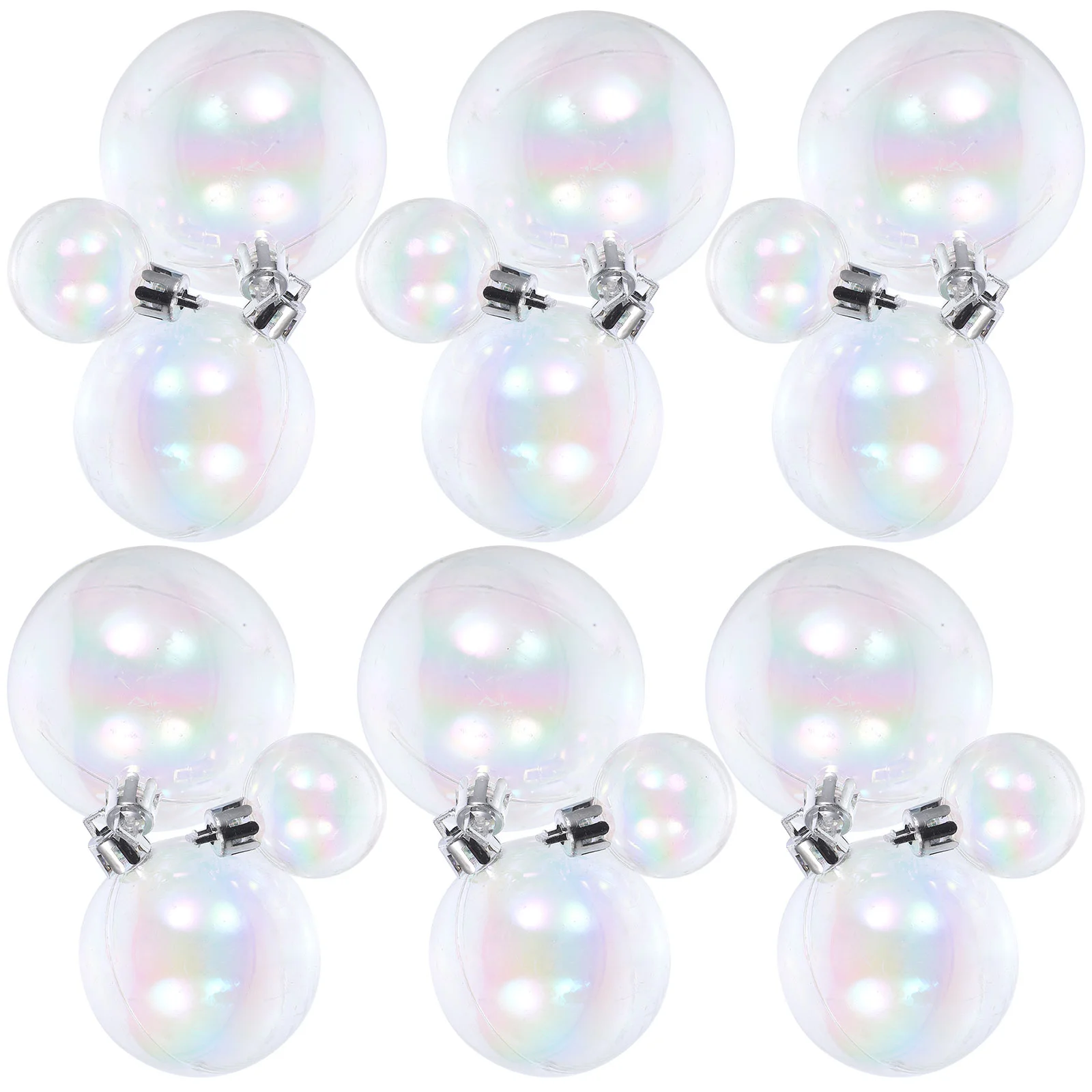 24 Pcs Lob Christmas Balls Outdoor Decorations Clear Iridescent Ornaments The Pet Xmas Tree