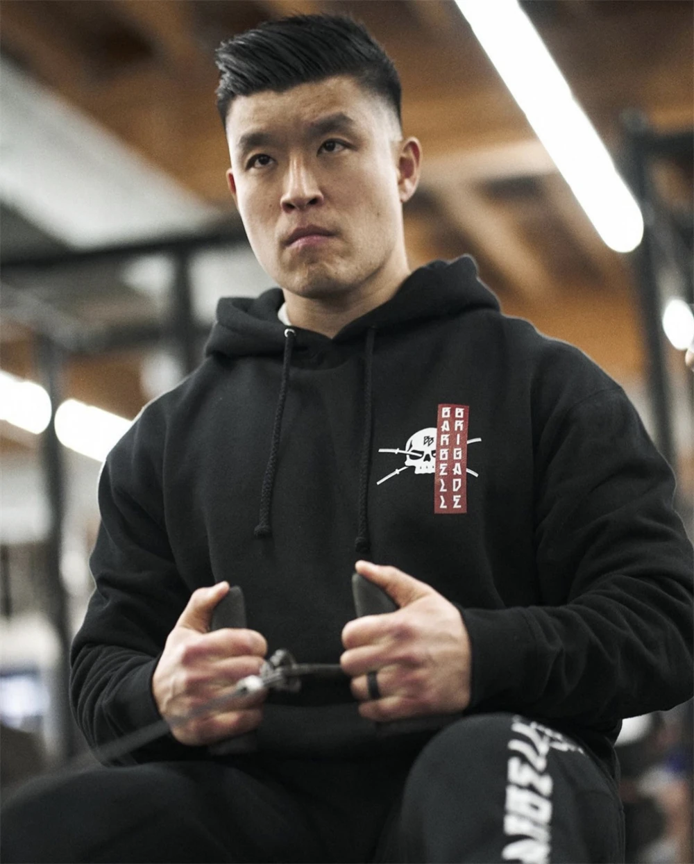 باربل بريجيد-الرجال والنساء الجمجمة طباعة هوديي عادية قمصان سويت شيرت بقلنسوة فضفاضة سترات قطنية عالية الشارع الشهير الرجال