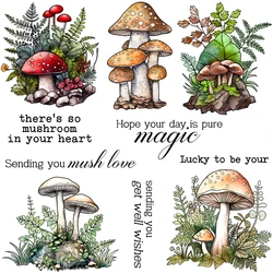 Mangocraft Autumn Nature Mushrooms Cutting Dies Clear Stamp DIY Scrapbooking Supplies Metal Dies Silicone Stamp Cards Albums