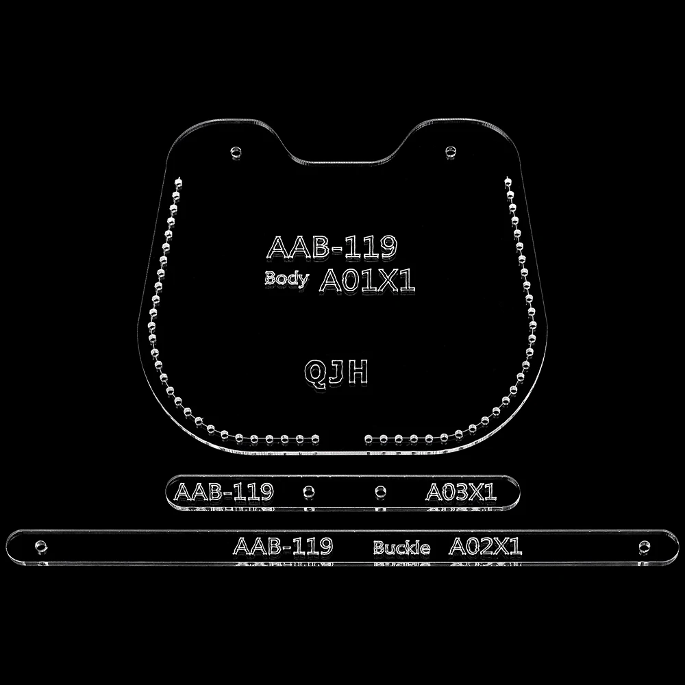 DIY Sewing Template, Acrylic Design Stencils for Quilting Leather Zipper Keychains & Car Key Protection Bag