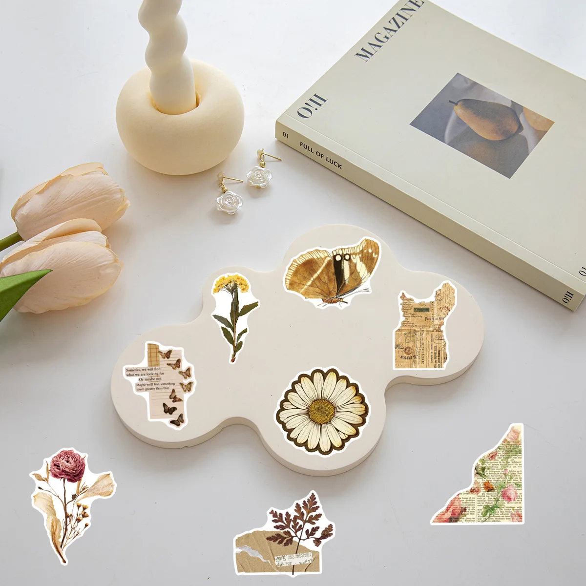 50 Pezzi Adesivi Stile Retrò a Pagina di Libro Incompleta, Graffiti per Skateboard, Quaderni, Tazze, Custodie per Cellulari, Impermeabili, Regalo Giocattolo