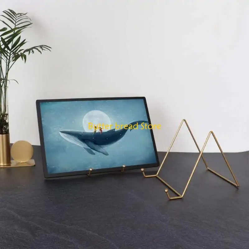W89C 3 Pcs/Pack Metal Display Stands Iron Easel for Plates Stands Plate Holder Sets
