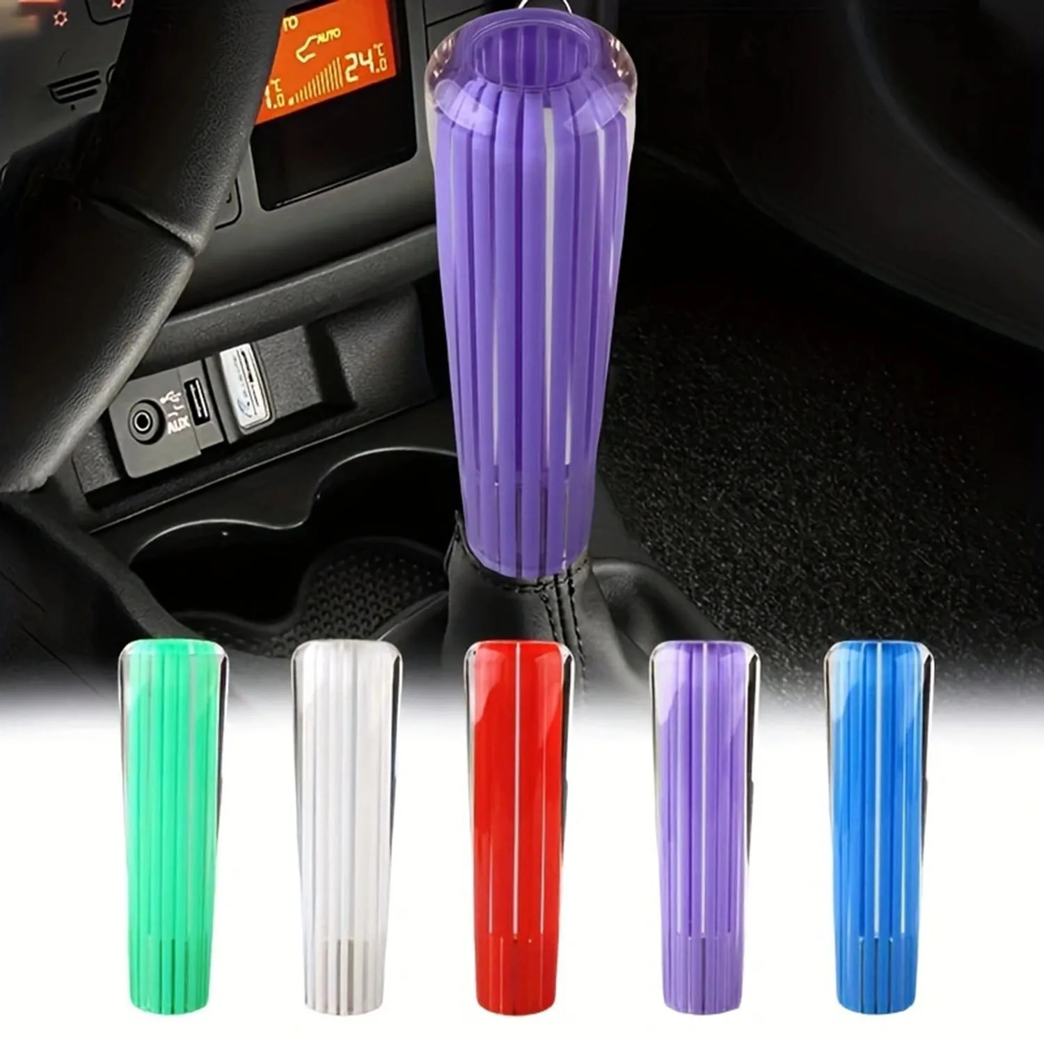 Universal Car Manual Gear Shift Knob Stick Crystal  Manual Transmission Stick Lever Shifter Knob Gear Shift 2 Adapter