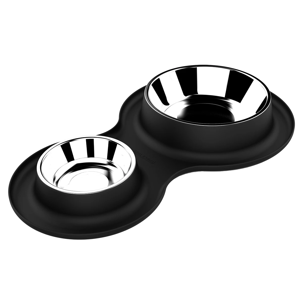 

Dual Dog Food Stainless Steel Pet Feeder Water Bowl Nons Silicone Base Rust Resistant For Dogs Cats Durable Floor Protection