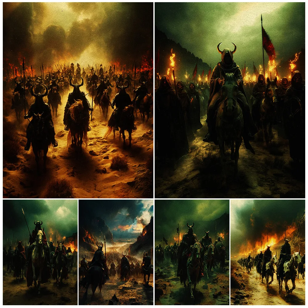 

Demons Corp On The Battlefield,Abstract Wall Art,Canvas Painting,Expeditionary Force,Vintage Art Poster Print,Home Decoration