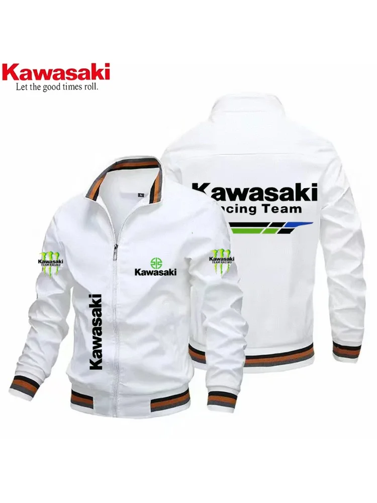 AliExpress Kawasaki men's new slim fit, sporty, modern, casual, fashionable and multifunctional men's cycling high neck jacket
