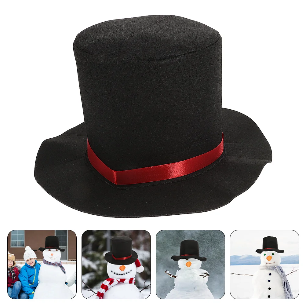 Christmas Costume Accessories Snowman Hat Caps for Men Black Supplies DIY Decoration Child