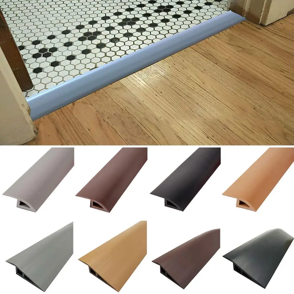 10/15mm Floor Transition Strip Self-Adhesive Waterproof PVC Cuttable Carpet to Tile Floor Doorway Threshold Strip Home Supplies