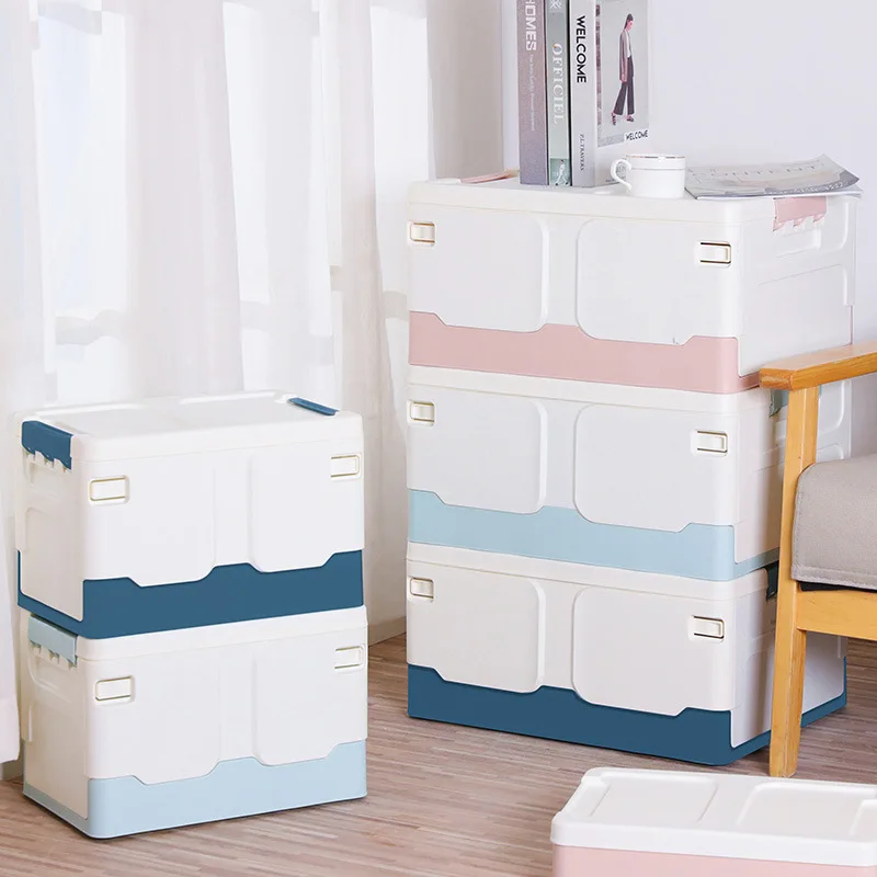 

1 Foldable Storage Bin - Collapsible Plastic Organizer Box for Books, Car Trunk & Student Dorm, Space Saving Design