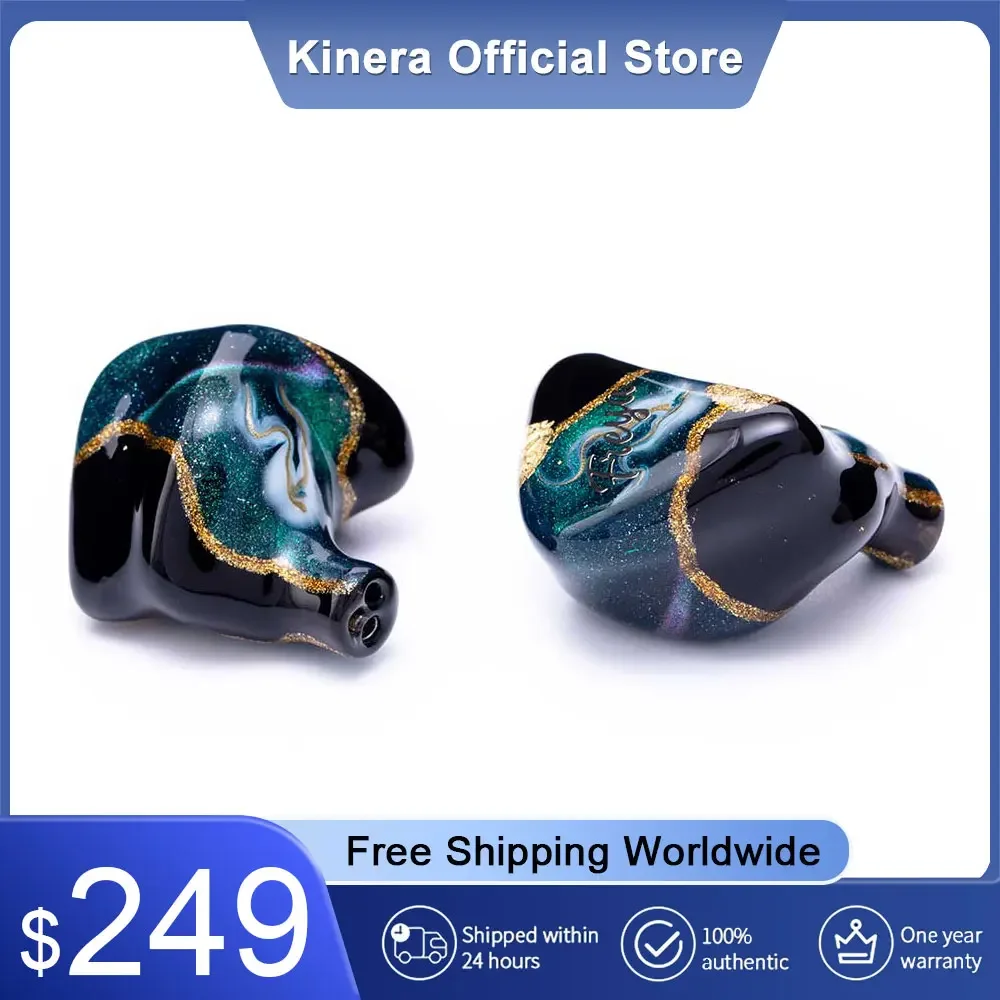 Kinera-Freya Hybrid In Ear Earphones, HiFi, DJ Monitor Earbuds, Música, Corrida, Sport Headphone, Pintados à Mão, Freya, 3BA + 1DD