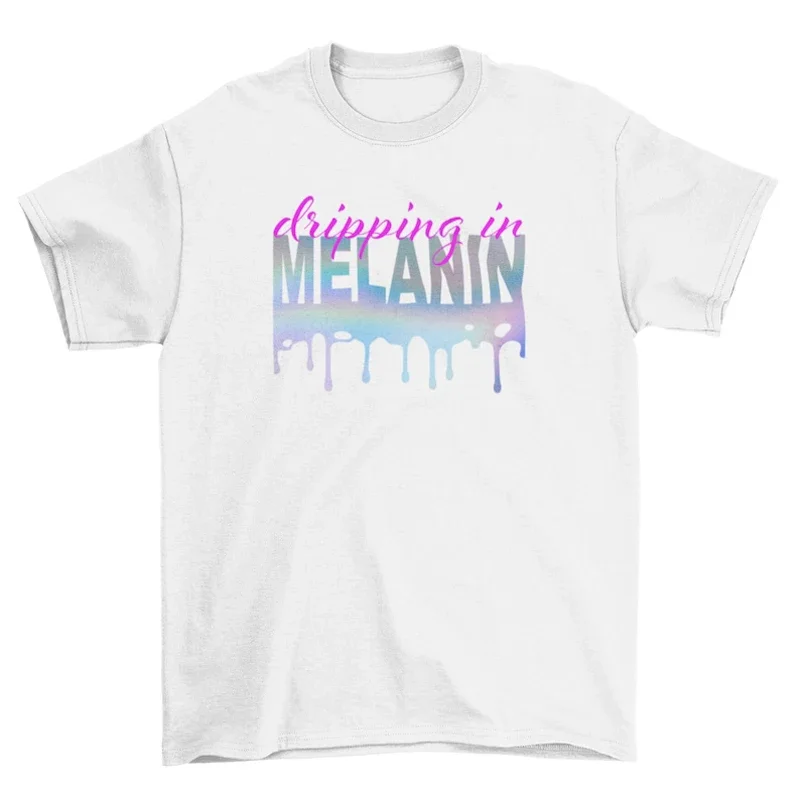 Dvipping In Melanin Slogan Lady Tee Y2K Harajuku Tops Personality Letter Printing Top Basic Style T Shirt Custom Tees