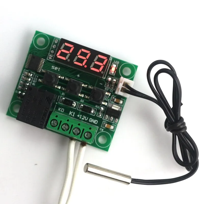 W1209 DC 12V Heat Cool Digital Thermostat Temperature Controller Miniature Thermostat Temperature Control Switch Panel