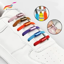 New Capsule Lock Shoelaces Without Ties Elastic Laces Sneakers 8MM Flat No Tie Shoe laces Kids Adult Quick Shoelace for Shoes