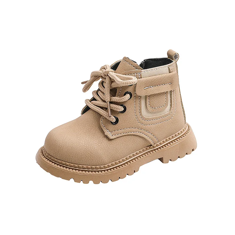 Spring Autumn Children\'s Boot Matte Leather Kids Boots for Boys 2024 New Fashion Girls Ankle Boots for School Round-toe Non-slip