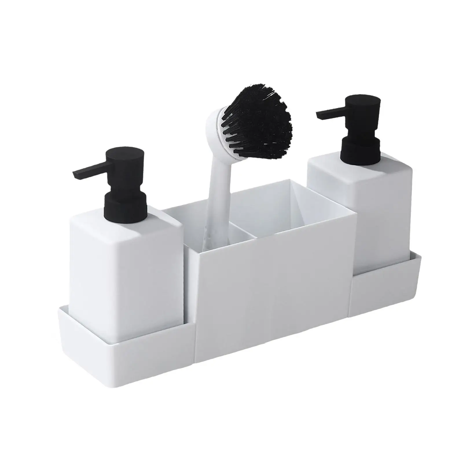 Organizer per lavello con Dispenser di sapone integrato e portaspugna