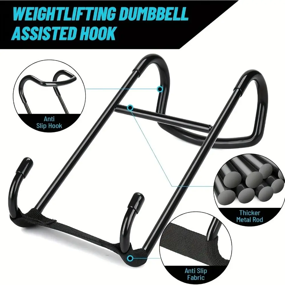

250lb Capacity Dumbbell Spotter Hooks Thickened Heavy-Duty Safety Connector for Chest Workout Black Iron