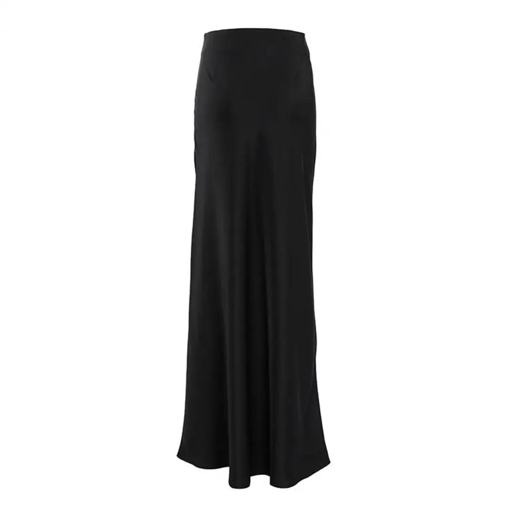 

Style Skirt Fish Tail Pattern Skirt Elegant High Waist Silky Stain Maxi Skirt for Women Straight Fish Tail Pattern Full for Prom