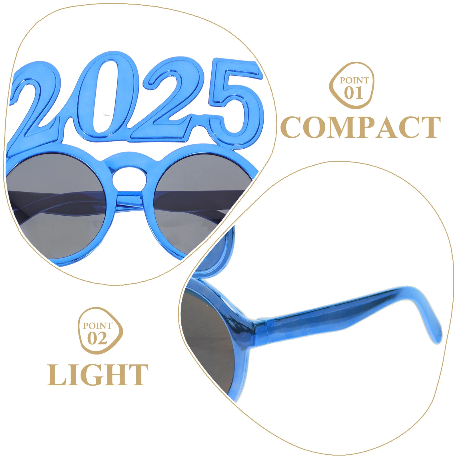 2025 Happy New Year Glasses Eyeglasses Prop Party Use Eye Decoration Supplies 2025 New Year Eyeglasses Funny Sunglasses
