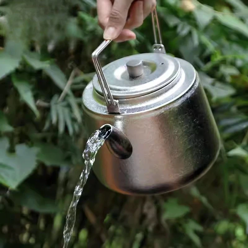 Pure titanium kettle retro outdoor portable kettle household ultra-light healthy large-capacity teapot