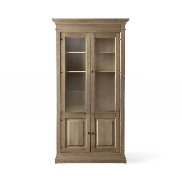 

American retro light luxury integrated large bookcase against the wall, French modern simple locker in the living room