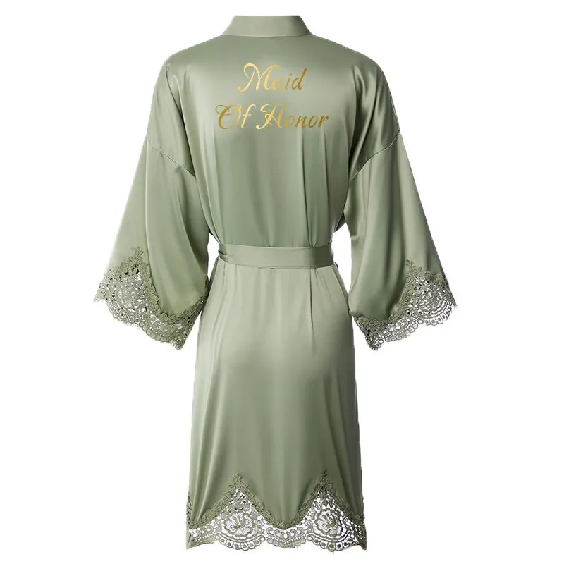 Nightgown Bridal Gown Robe Lace Short Long Sleeves Sexy Bridesmaid Sleep Dress Kimono Nightwear Home Clothes Loose Sleepwear