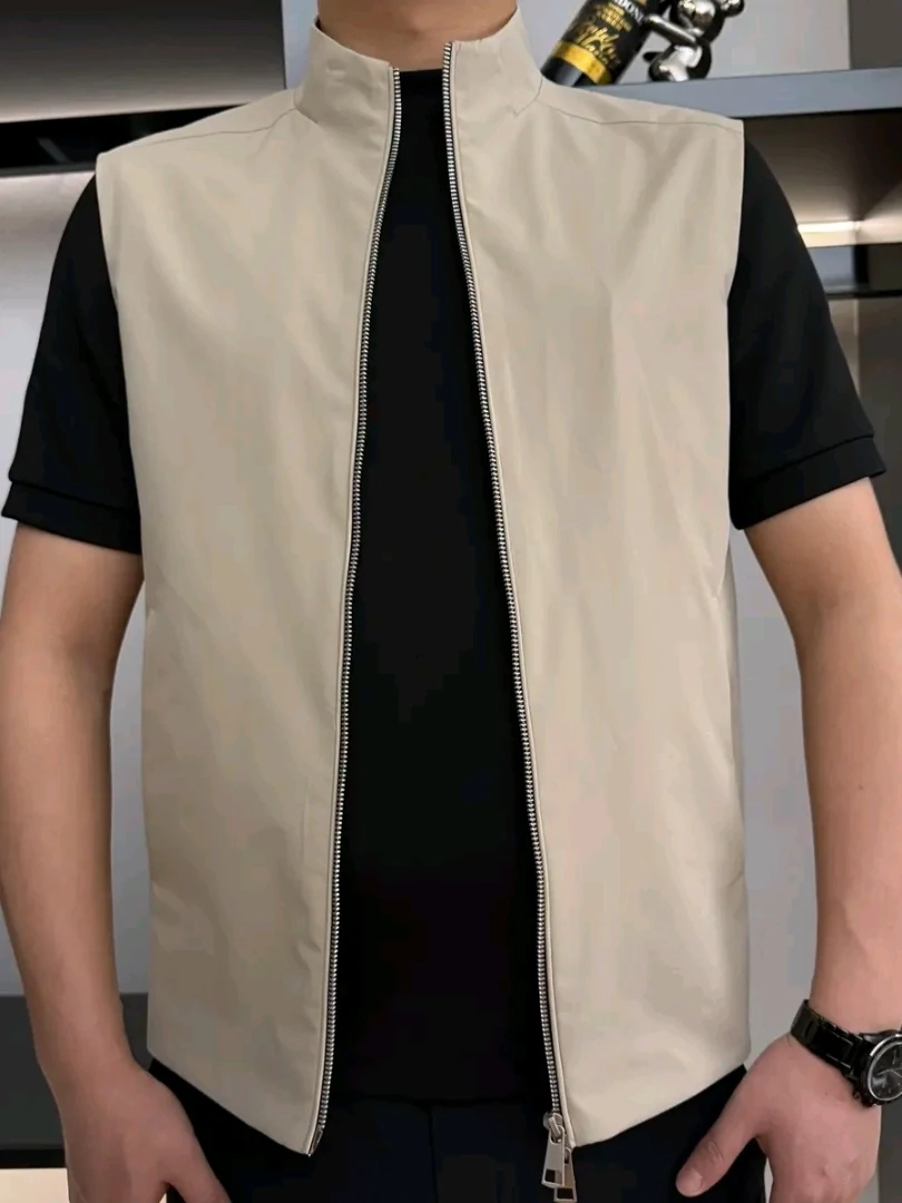 

Мужской жилет Slim Fit однотонного цвета с воротником-стойкой, универсальный, стильный, весна-осень, новинка, с декоративной молнией, для активного отдыха