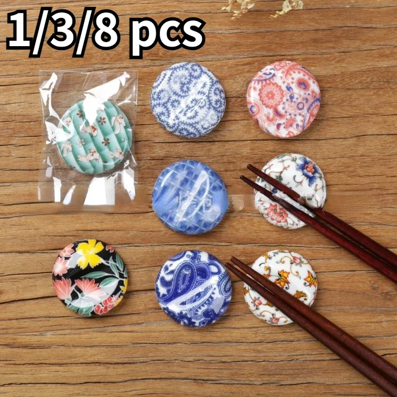 1/3/8 Pcs New Chopstick Rest Japanese Chopsticks Ceramic Decorative Holder Rack Spoon Fork Kitchen Tools Tableware Accessories