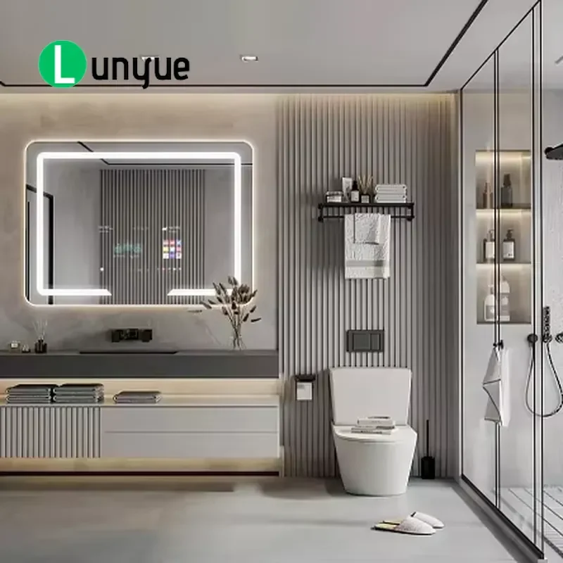 Smart Mirror TV Android OS Full HD 1080p Glass Construction Bathroom Vanity Bedroom Home Decor Waterproof Anti Fog Hidden