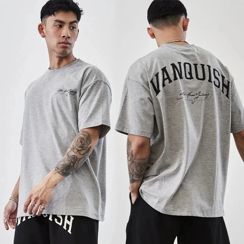 Summer Men Fashion Cotton T-Shirt Vanquish Tops Tees Children Casual Y2K O-Neck Clothing Women Short Sleeve Harajuku Streetwear