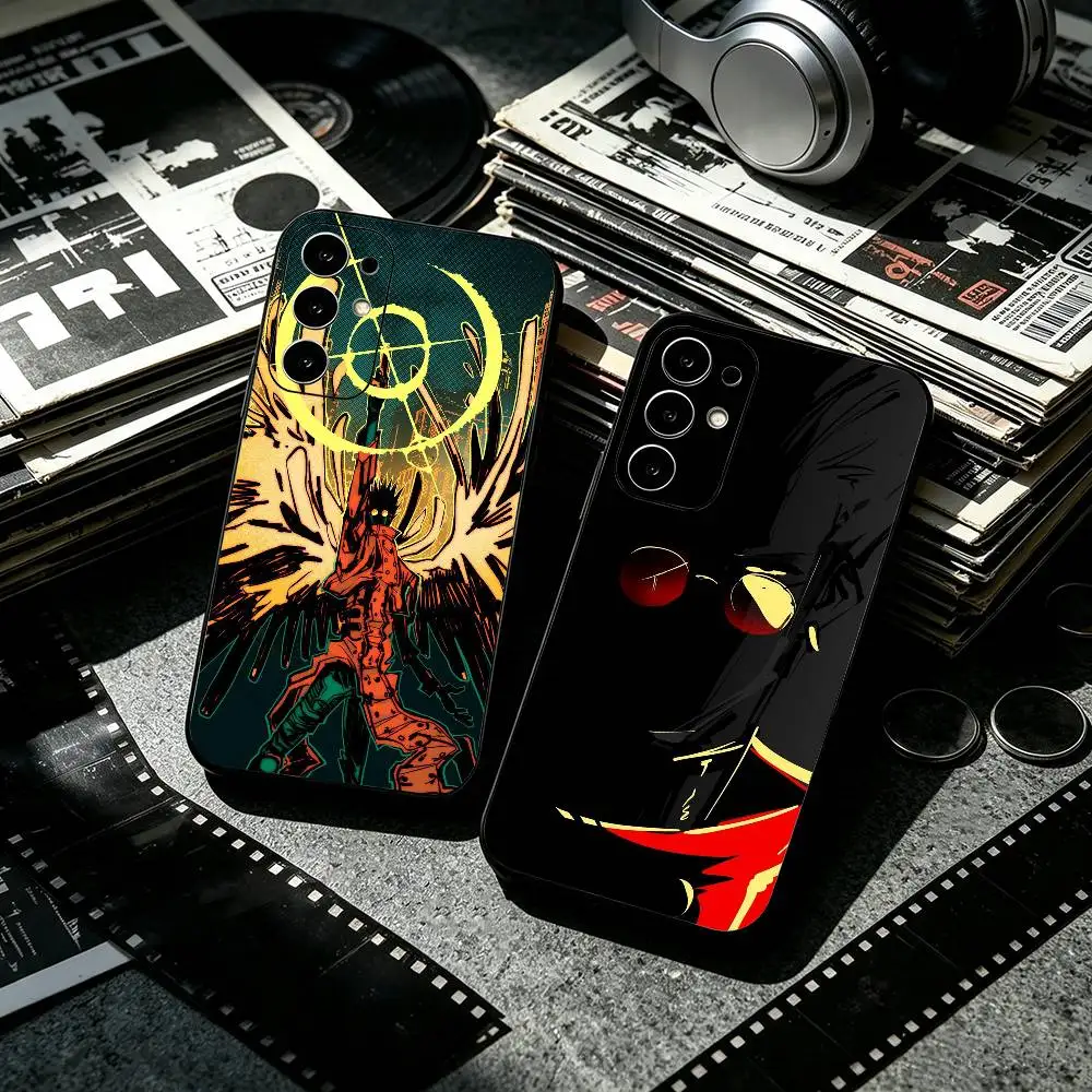 Anime V-Vash the Stampede Trigun  Black Phone Case for Samsung S25 24 23 22 21 20 30 Ultra Plus Fe Note 10 5G Cover