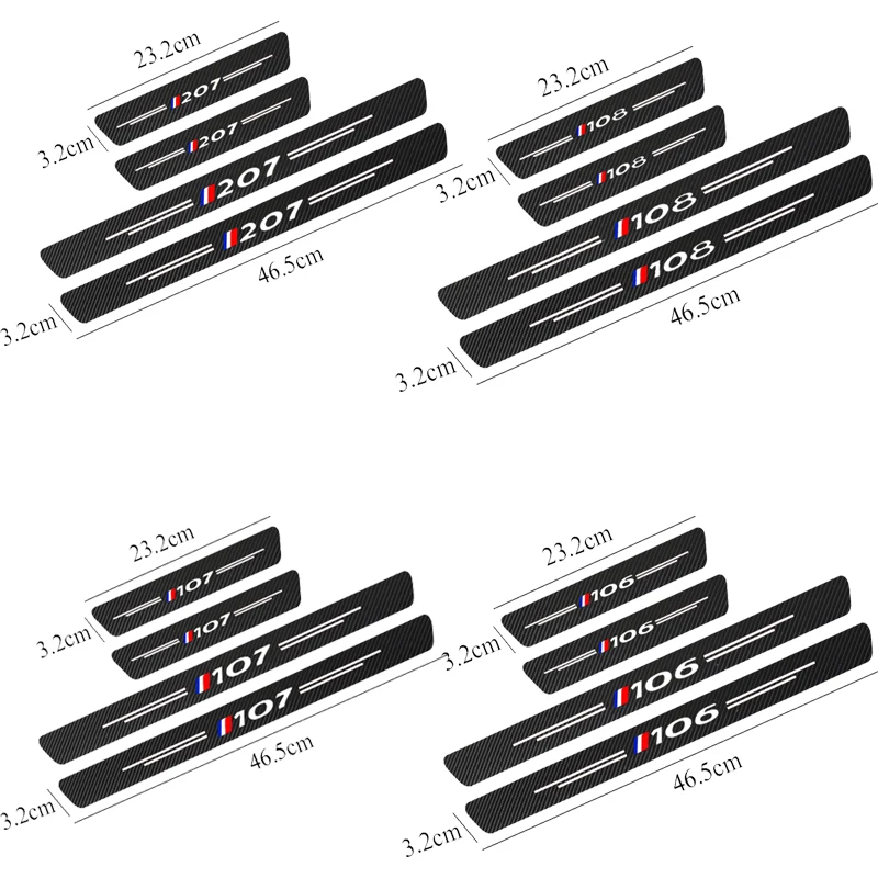 Autocollant de Protection de Seuil de Porte de Voiture, pour KIT 3008 5008 2008 106 107 108 205 206 207 208 RCZ 306 307 308 508 406 407 408 4007, 4