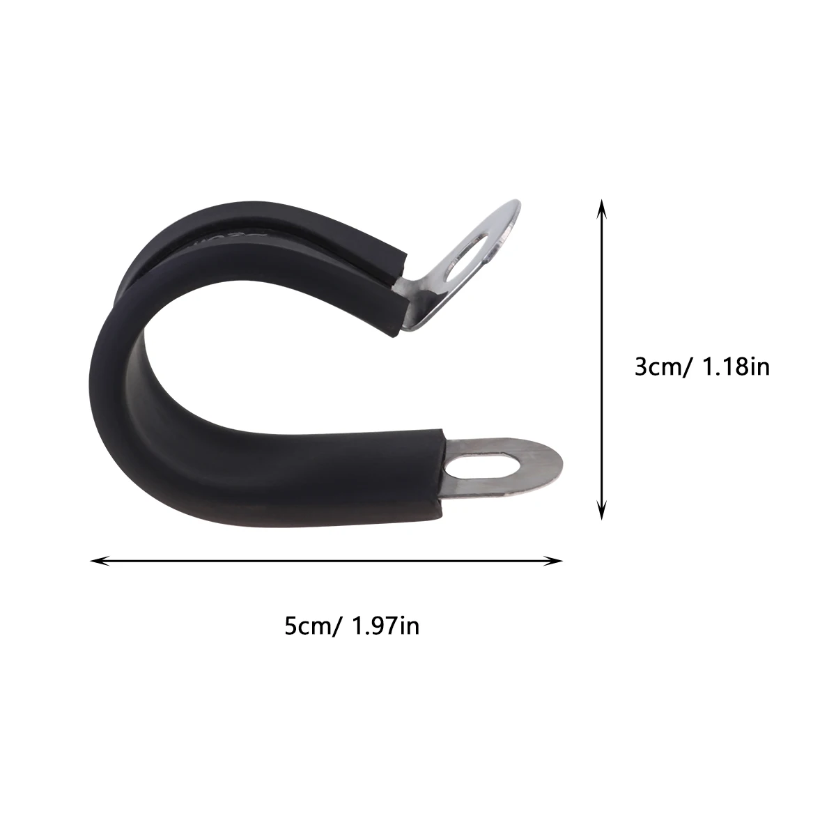 

12 Pcs R Type Cable Clips Wire Clamps Fixing Stainless Steel Rubber Mat Cable Management Lightweight Car Industry Home